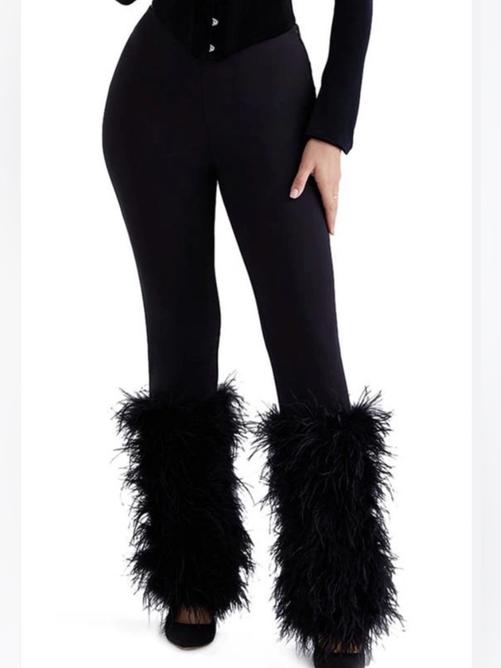 HOUSE OF CB Nicolette Feather Trim Pants